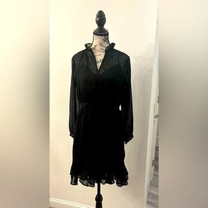 LOFT Women's Black Polka Dot Dress Sz 4 🖤✨